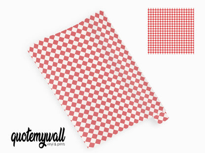 Red & White Checked Pattern Furniture/Window Vinyl Wrap