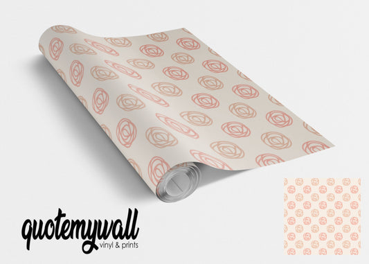 Hand Draw Rose Floral Vinyl Furniture Wrap