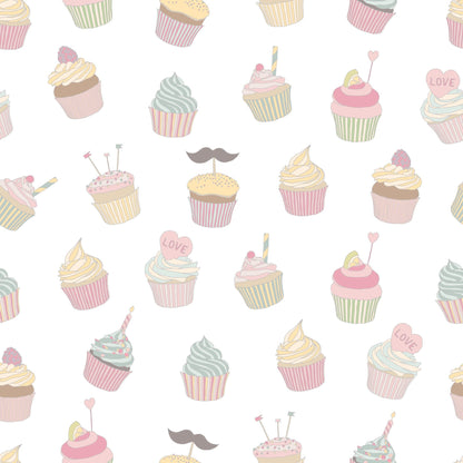 White Cupcake Furniture Vinyl Sticker Wrap