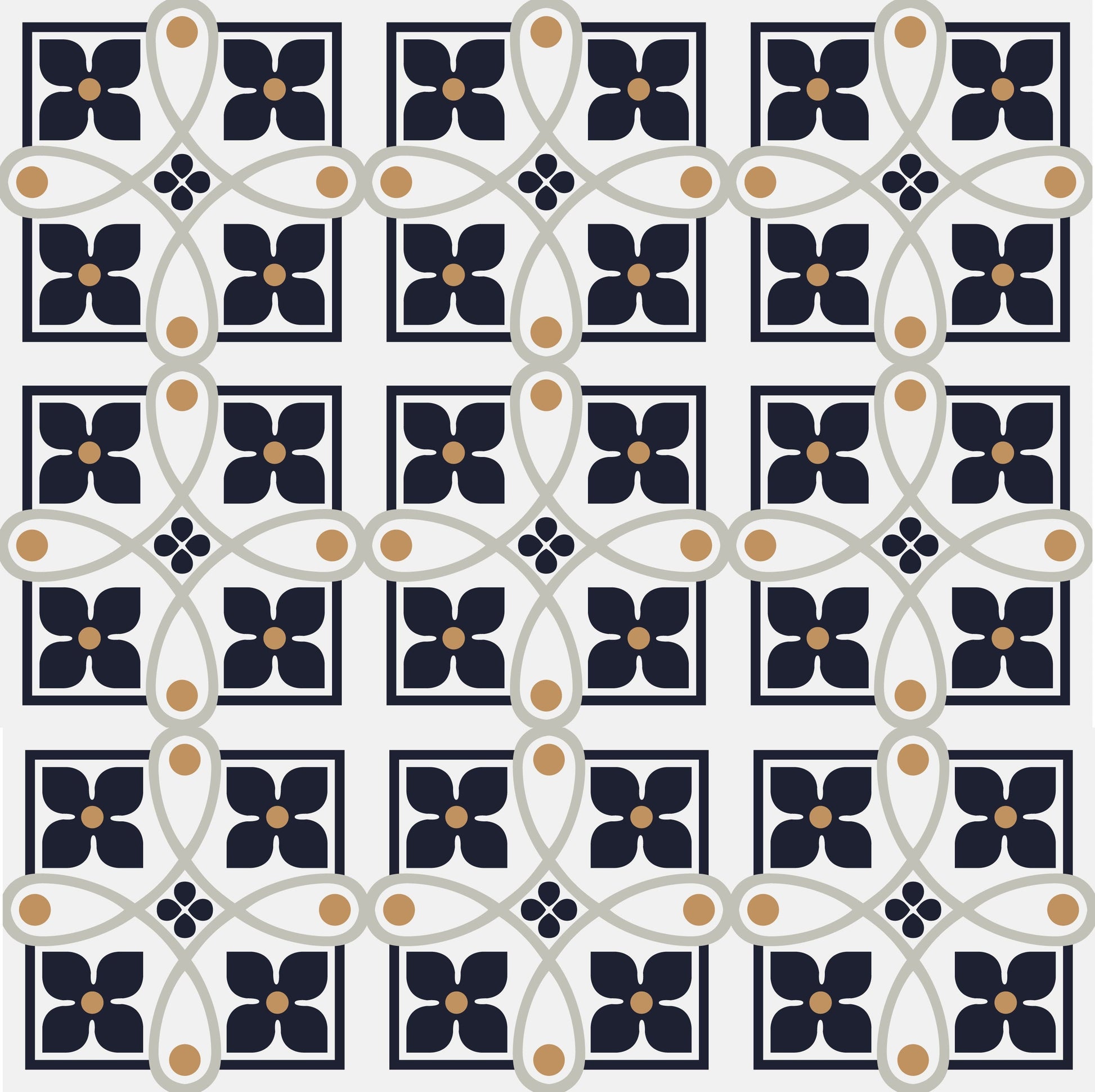 Square Floral Pattern Tile Wrap