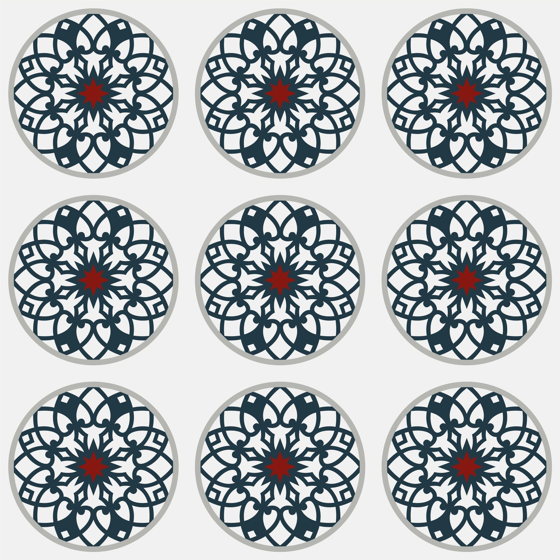 Circular Pattern Tile Wrap Adhesive Sticker