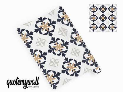 Black & Yellow Vintage Tile Wrap Sticker