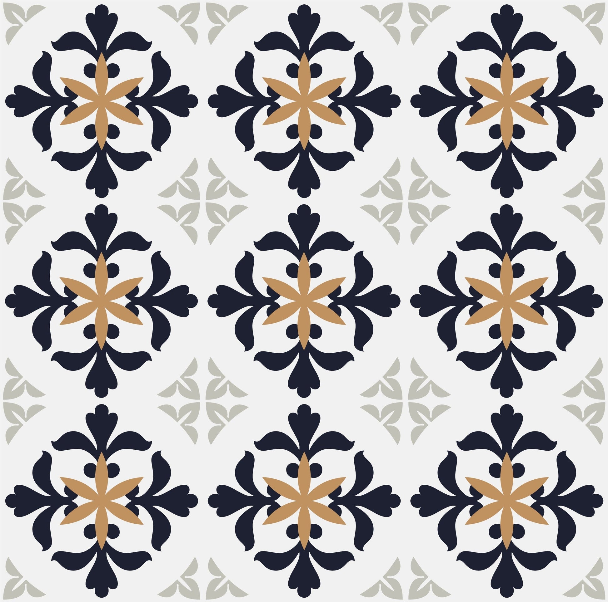Black & Yellow Vintage Tile Wrap Sticker