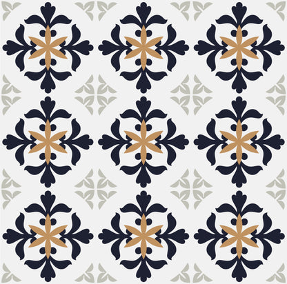 Black & Yellow Vintage Tile Wrap Sticker
