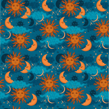Blue Background Moon & Sun Vinyl Furniture Wrap
