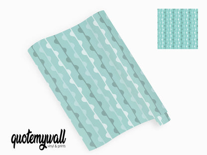 Mint Green  Squiggles Pattern Vinyl Wrap