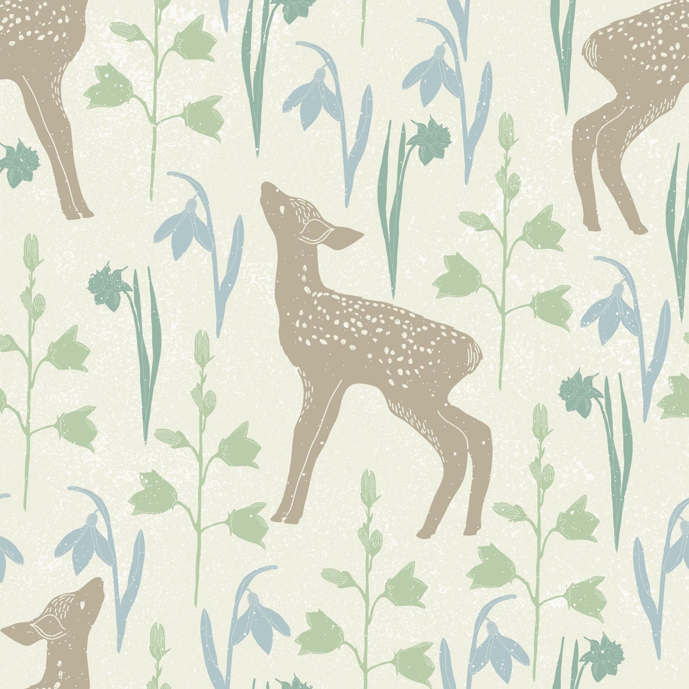Deer/Fawn Floral Pattern Vinyl Sticker Wrap