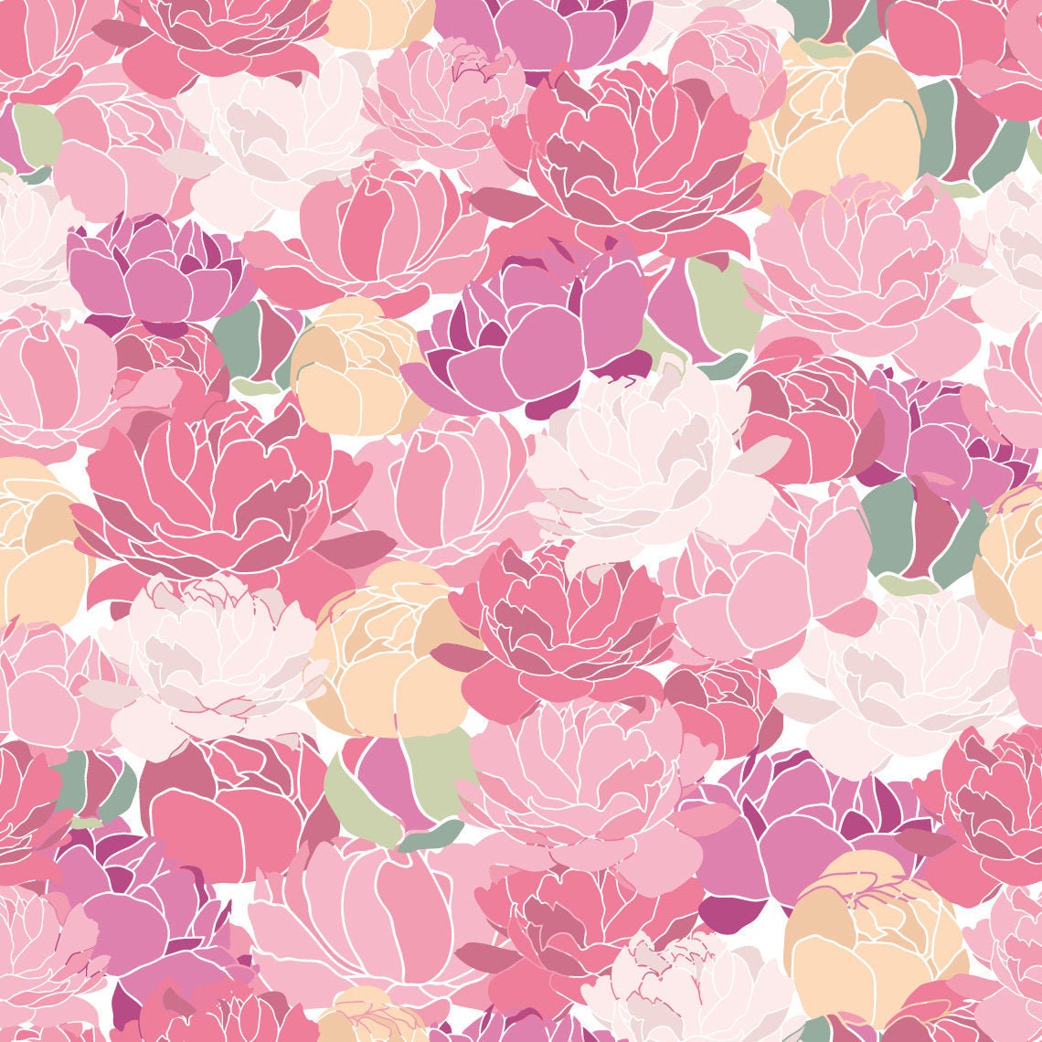 Peonies Pattern Floral Vinyl Sticker Wrap