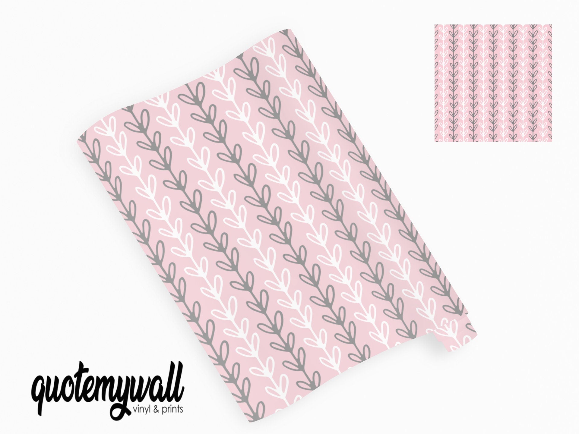 Pink Vine Floral Vinyl Window/Furniture Wrap