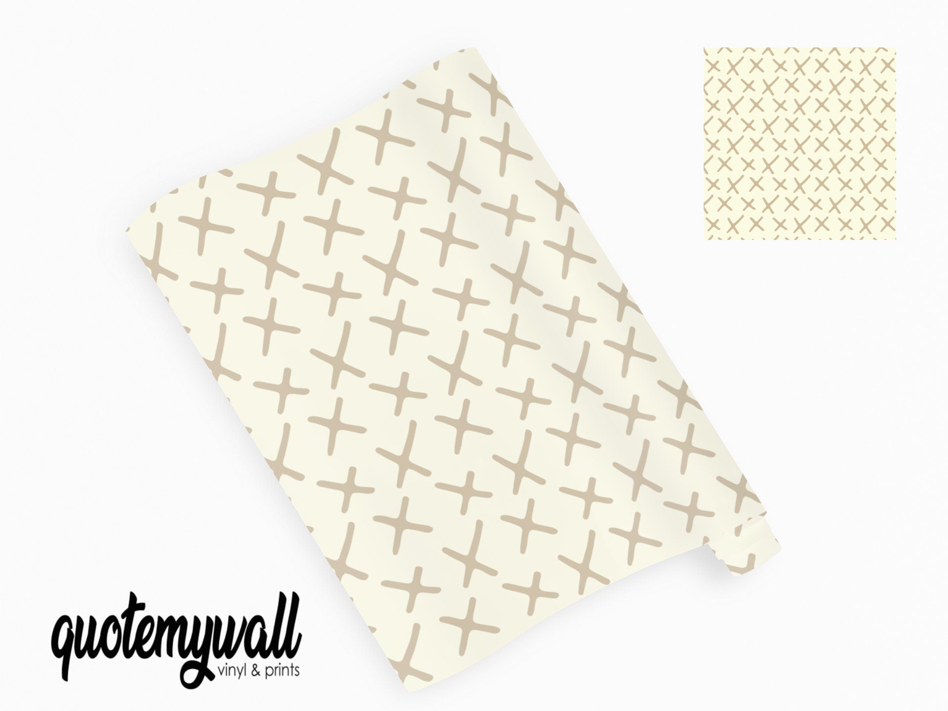 Light Tan Cross Pattern Vinyl Window/Furniture Wrap