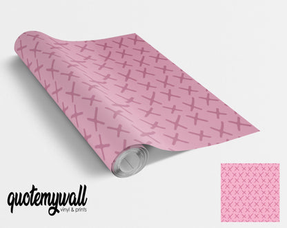 Pink Cross Pattern Vinyl Window/Furniture Wrap