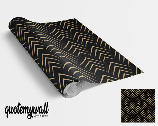 Art Deco Gold Chevrons Pattern Vinyl Wrap