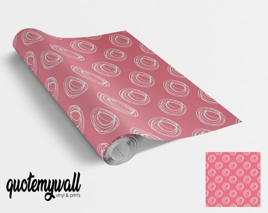 Salmon Squiggle Circles Vinyl Wrap