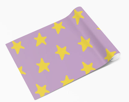 Purple & Yellow Stars Pattern Vinyl Wrap