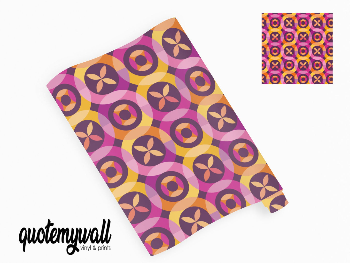 Retro Floral Pattern Vinyl Wrap