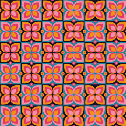 Geomteric Pattern Groovy Retro Vinyl Wrap