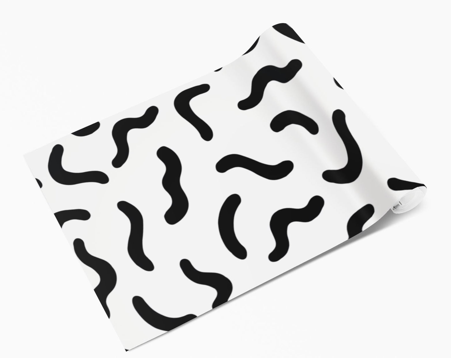 Black Squiggles Pattern Vinyl Wrap