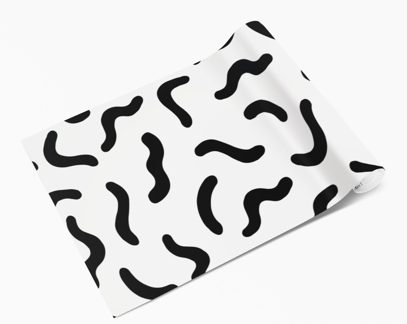 Black Squiggles Pattern Vinyl Wrap