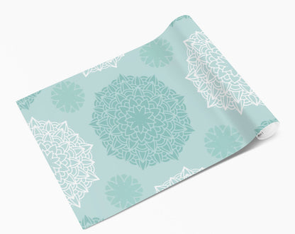 Mint & White Mandala Pattern Vinyl Furniture Wrap