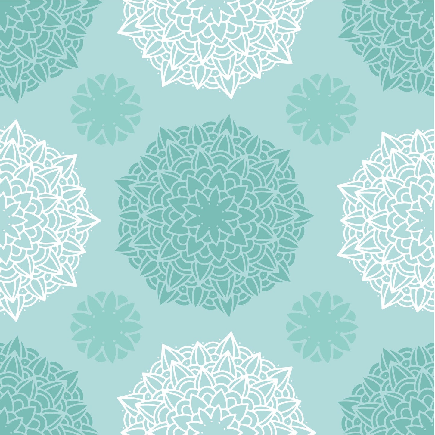 Mint & White Mandala Pattern Vinyl Furniture Wrap