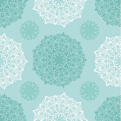 Mint & White Mandala Pattern Vinyl Furniture Wrap