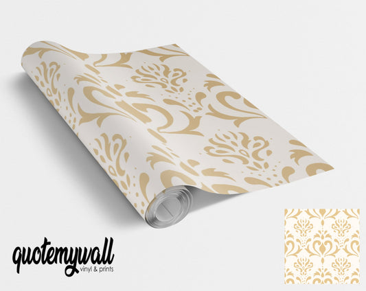 Gold Floral Decorative Vinyl Furniture Wrap