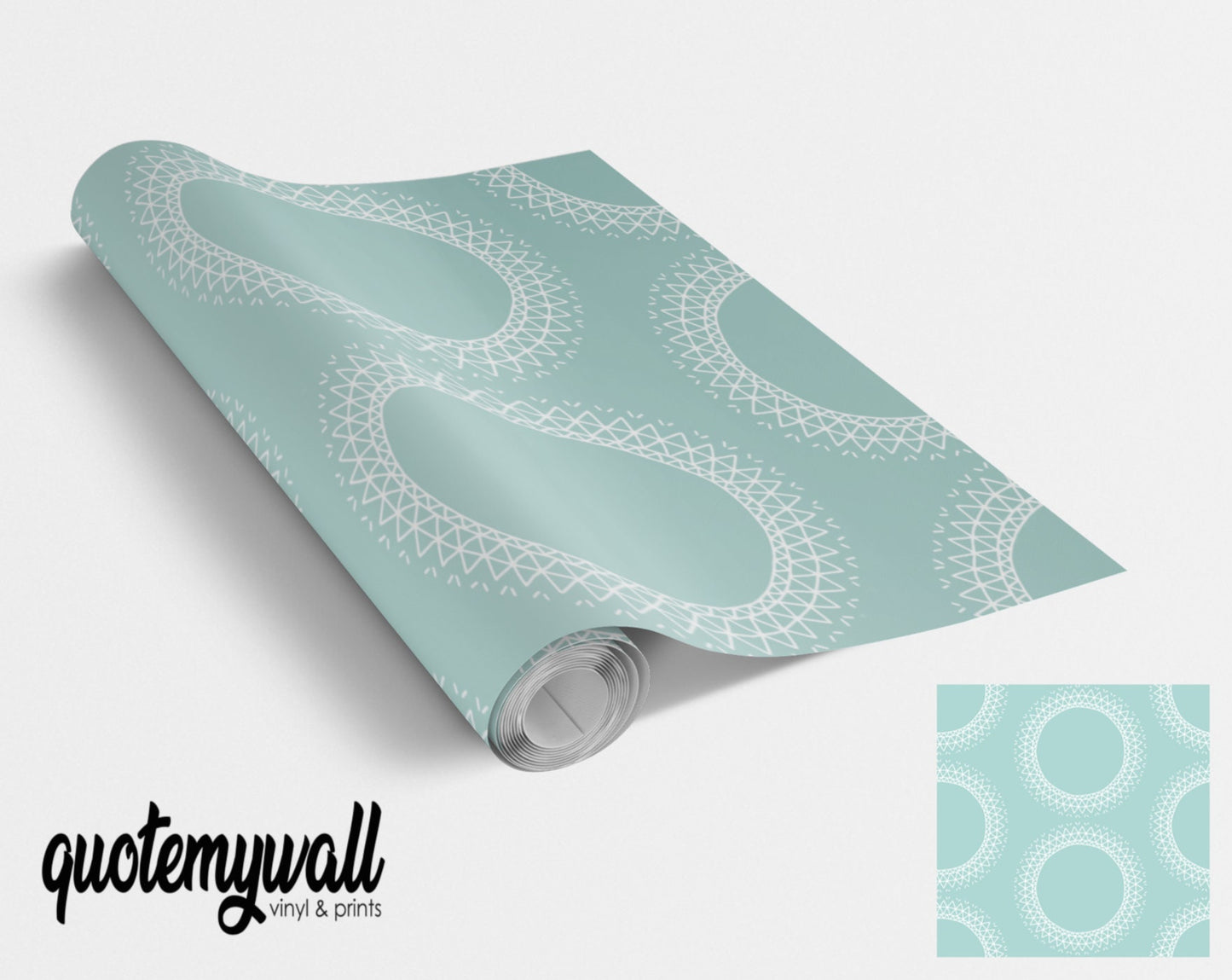 Mint Mandala Pattern Vinyl Furniture Wrap