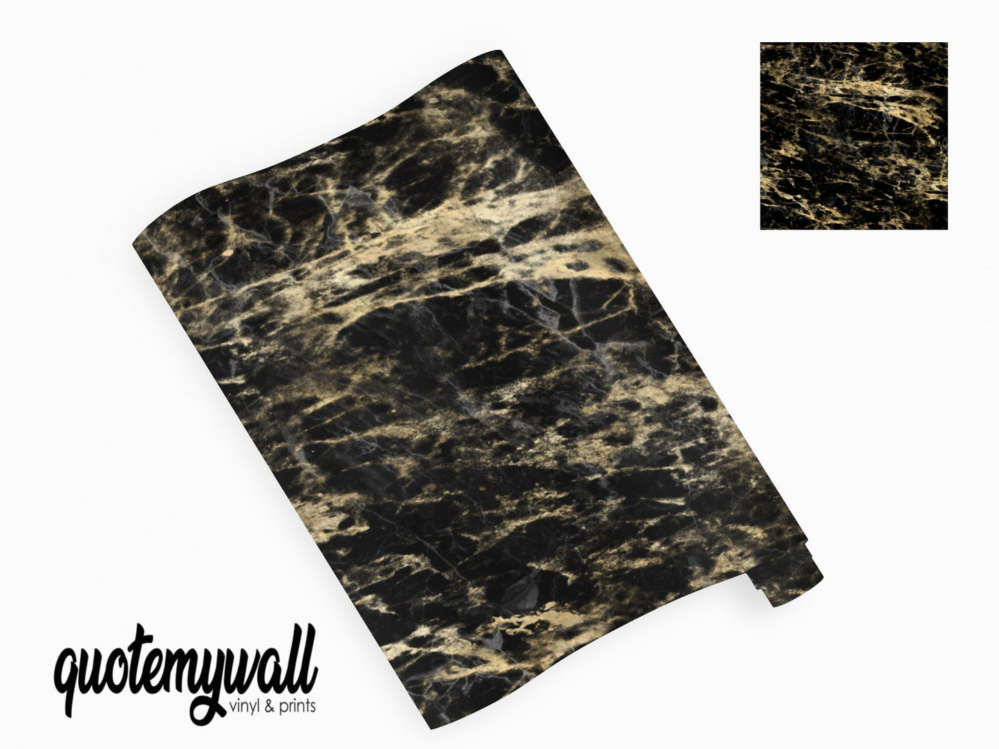 Black & Gold Calacatta Marble Vinyl Wrap