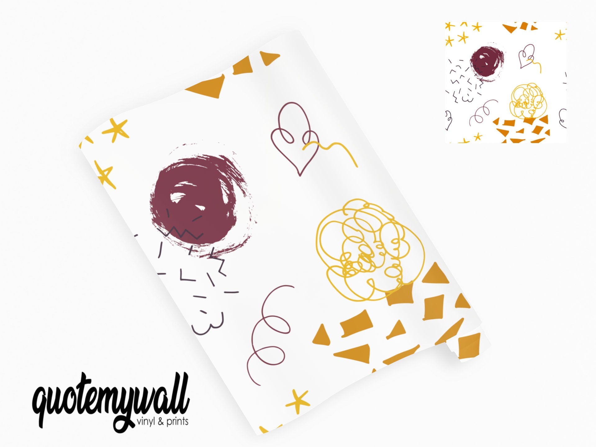 Hand Drawn Doodle Pattern Vinyl Wrap