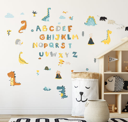 Dinosaur Alphabet Wall Stickers For Kids