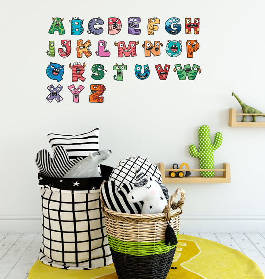 Monster Cartoon Alphabet Wall Stickers