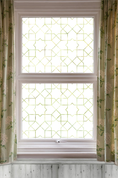 Geometric Decorative Pattern Window Provacy Film Frosted Privacy Glass Window Cling Removable