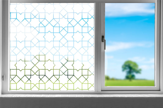 Geometric Decorative Pattern Window Provacy Film Frosted Privacy Glass Window Cling Removable