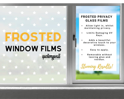 Star Pattern Window Privacy Glass Film Frosted Window Sticker UV Protection Heat Removable Window Film For Glass
