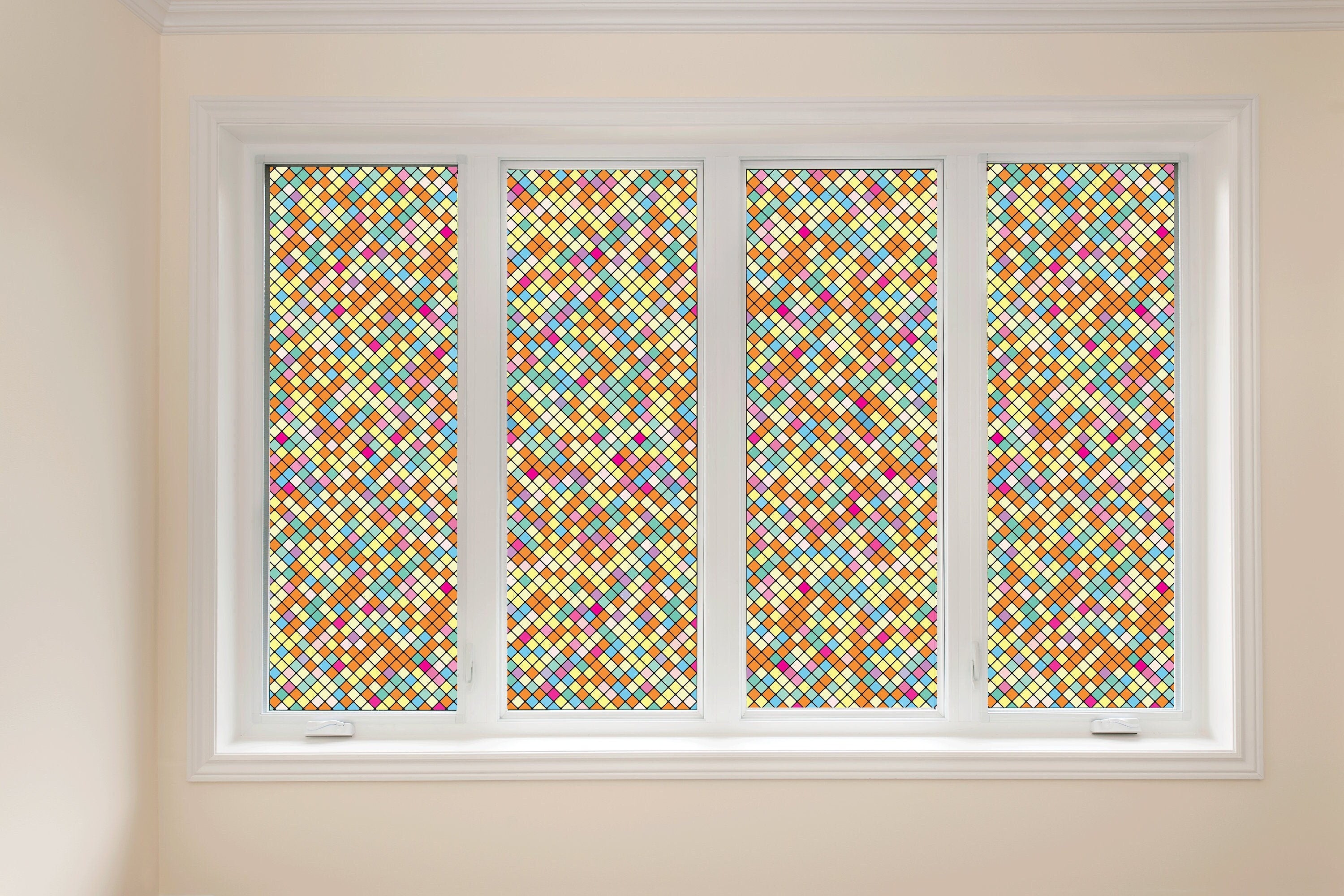 Mosaic Decorative Frosted Vinyl Window Privacy Glass Film Scratch Resi