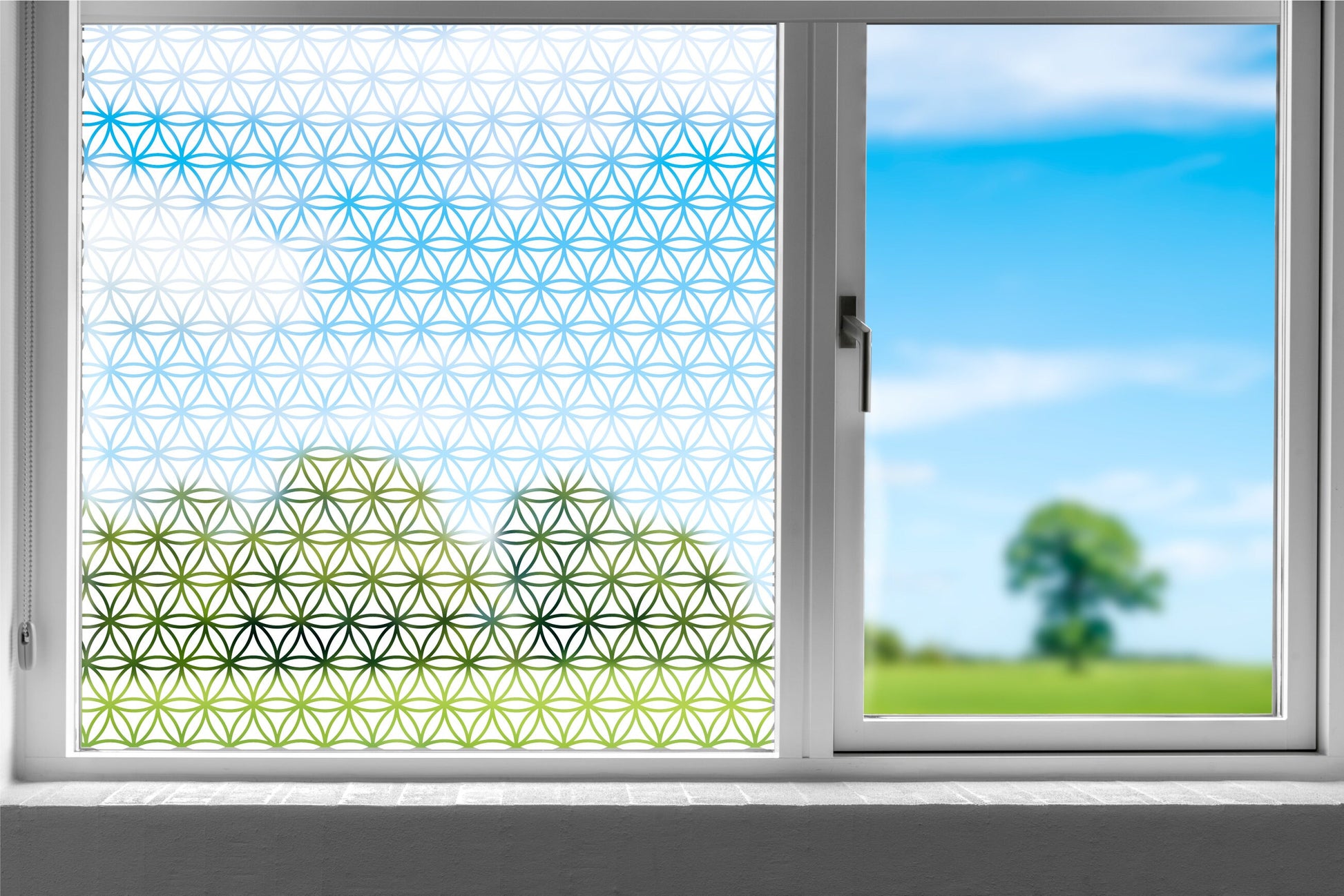 Window Decor Geometric Window Cling Window Privacy Film Frosted Clear Window Stickers Removable Reusable Flowers