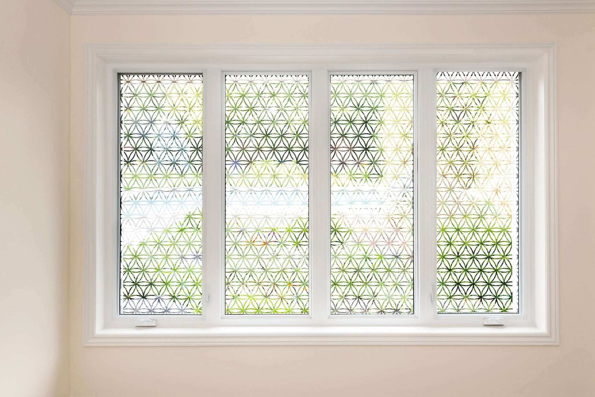 Window Decor Geometric Window Cling Window Privacy Film Frosted Clear Window Stickers Removable Reusable Flowers