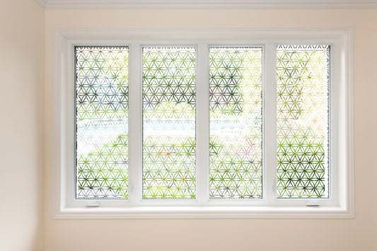 Window Decor Geometric Window Cling Window Privacy Film Frosted Clear Window Stickers Removable Reusable Flowers