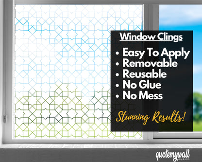 Removable Reusable Window Privacy Film Cling Mini Squares Decorative Home Office