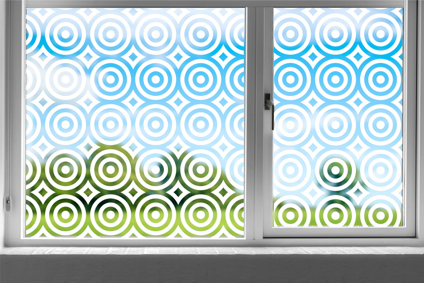 Decorative Circles Pattern Window Privacy Film Cling Static Cling Glass Sticker Non Adhesive UV Heat Control Frosted Glass