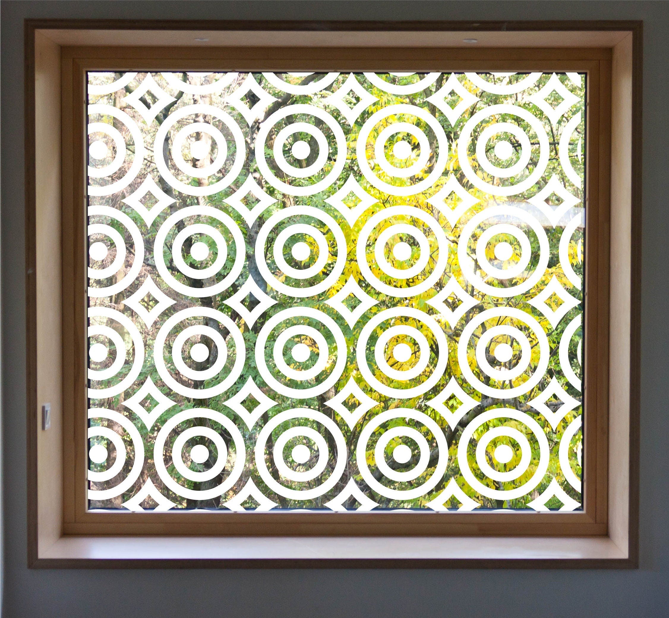 Window Privacy Pattern Decorative Circles Pattern Window Privacy Film Cling Static Cling Glas