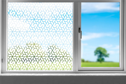 Triangle Geometric Pattern Window Privacy Film Cling Static Cling Glass Sticker Non Adhesive UV Heat Control Frosted Glass
