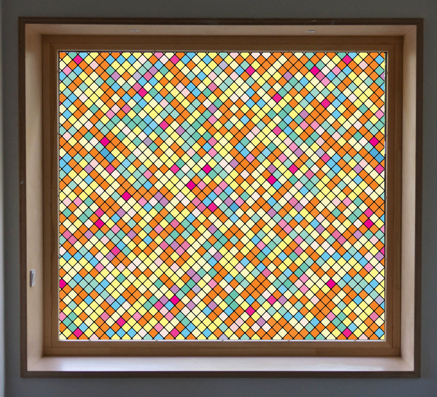 Mosaic Stained Glass Decorative Frosted Vinyl Window Privacy Glass Film Scratch Resistant Water Resistant