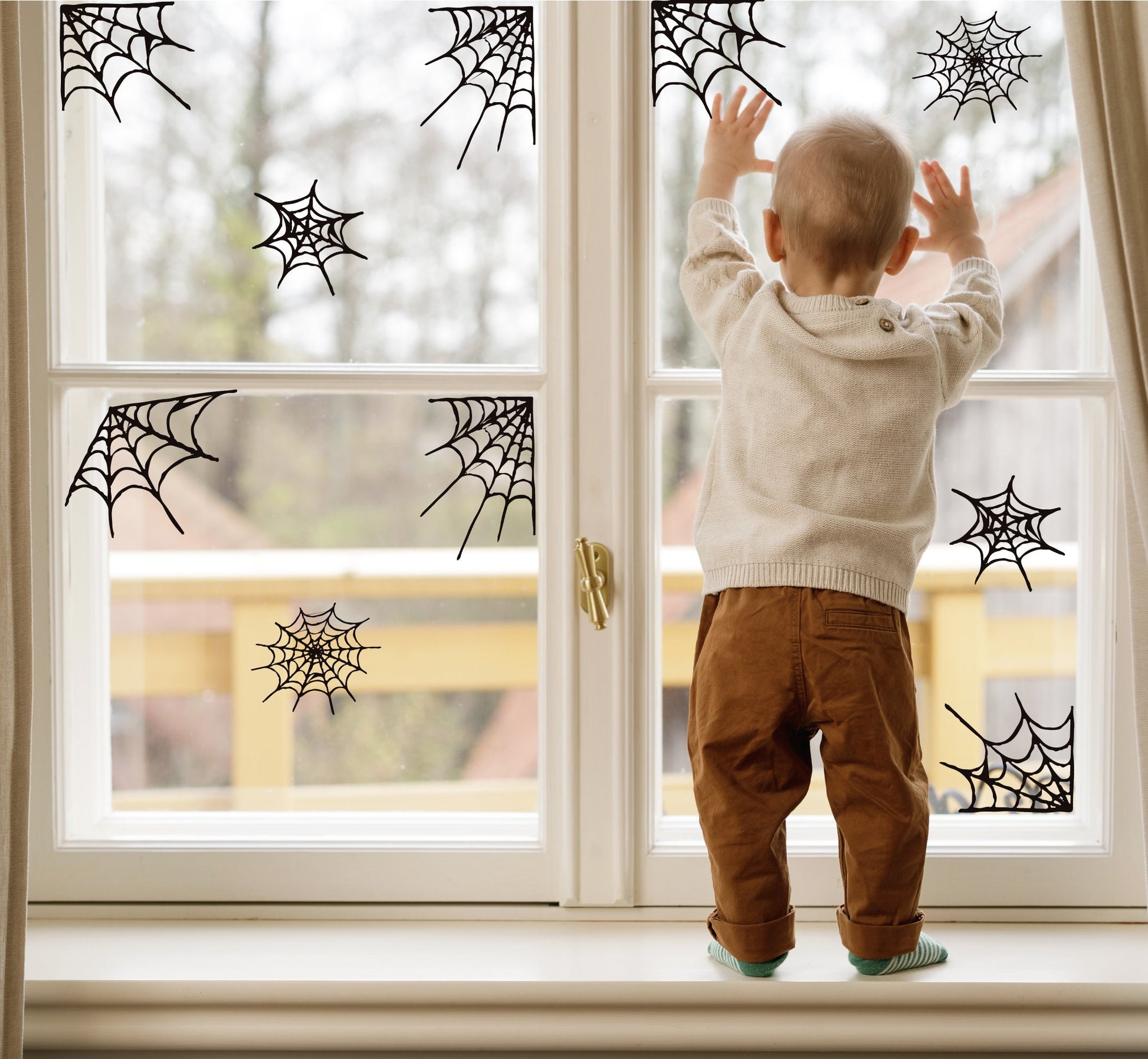 Spider Webs Halloween Window Stickers For Kids Cjhildren Home, Halloween Decorations, Spiderweb Stickers, Spider Web Decals