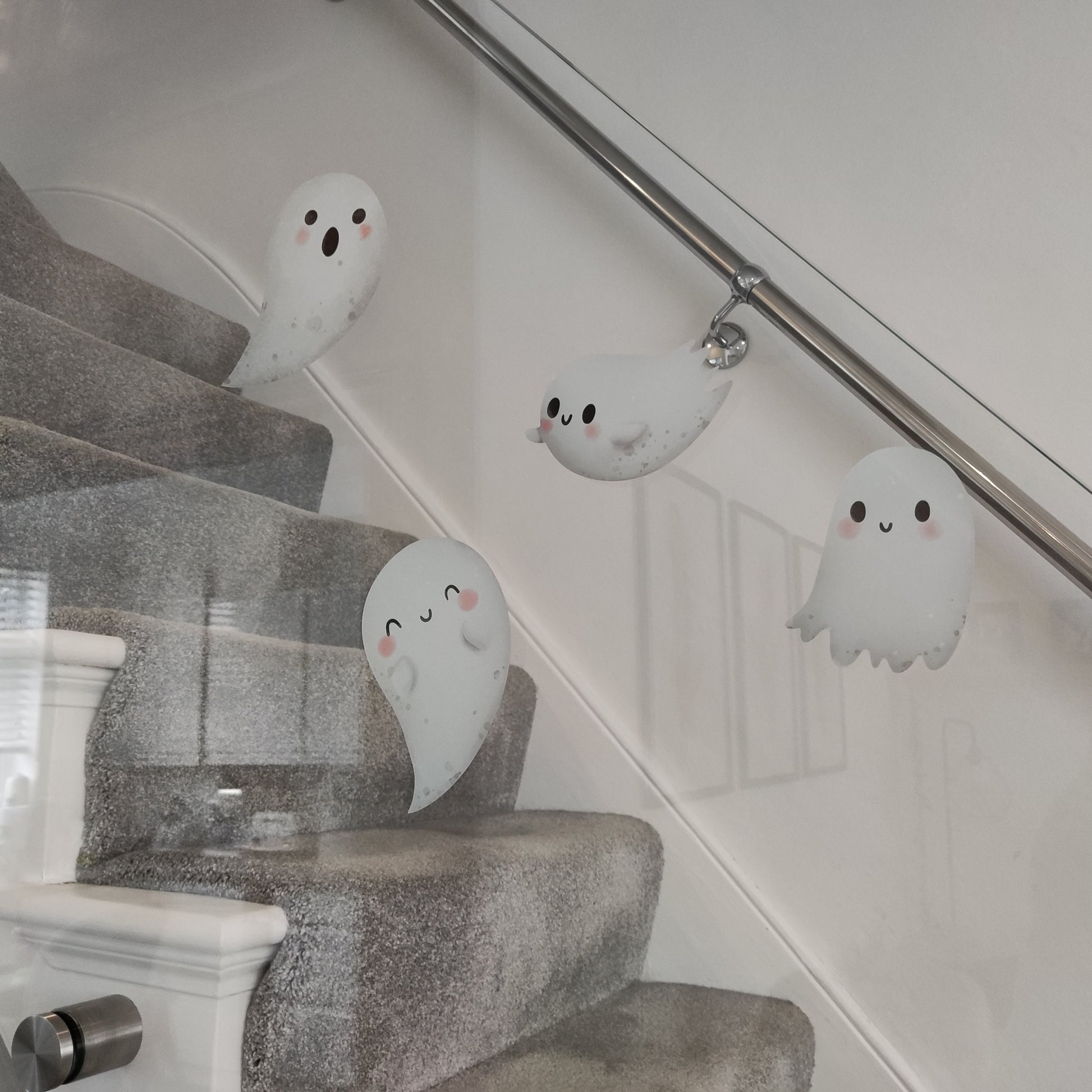 Cute Ghosts Halloween Window Stickers Decals Spooky Vinyl Removable Peel & Stick Reusable