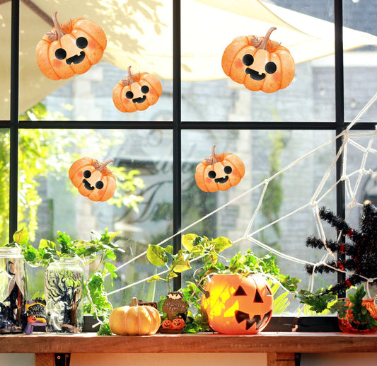 Pumpkin Halloween Window Wall Stickers Decals Spooky Vinyl Removable Peel & Stick