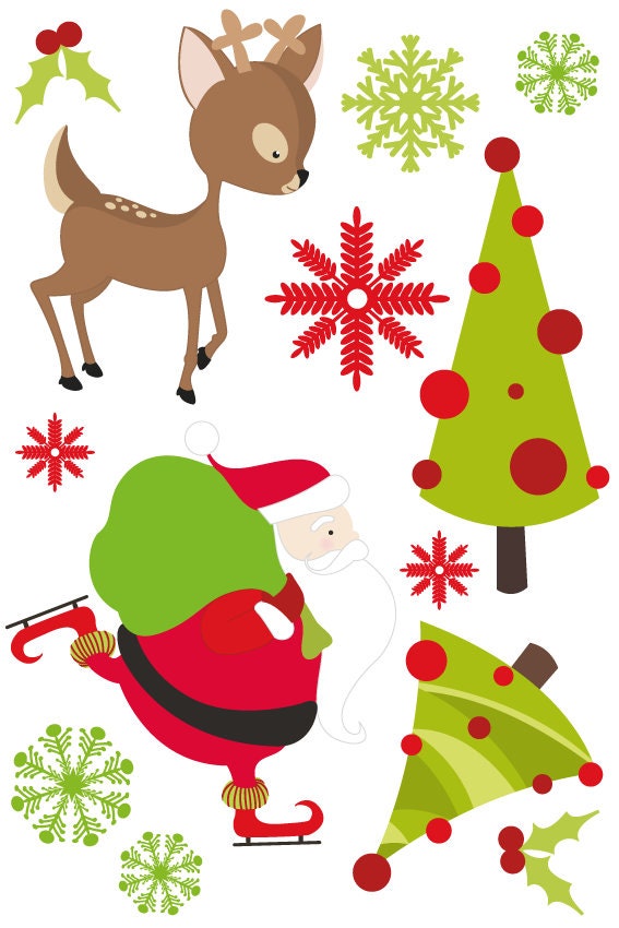 Christmas Window Stickers Decals Santa Christmas Tree, Xmas Window Stickers, Christmas Decorations, Christmas Window Decor