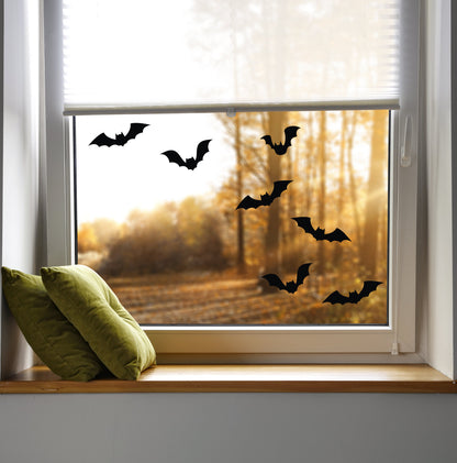 Sppoky Bats Halloween Decoration Window Stickers, Flying Bat Decals, Halloween Decor, Halloween Window Decor