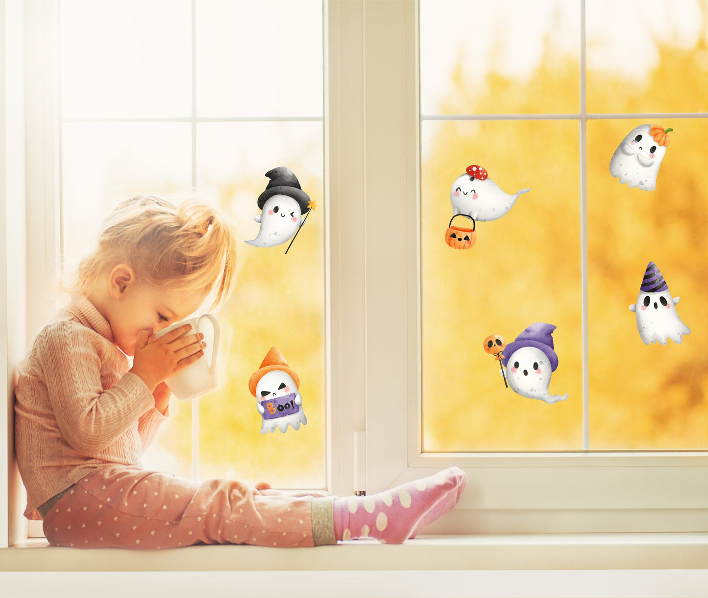 Cute Halloween Ghost Decorations, Halloween Window Stickers, Halloween Decals, Halloween Stickers, Ghost Stickers