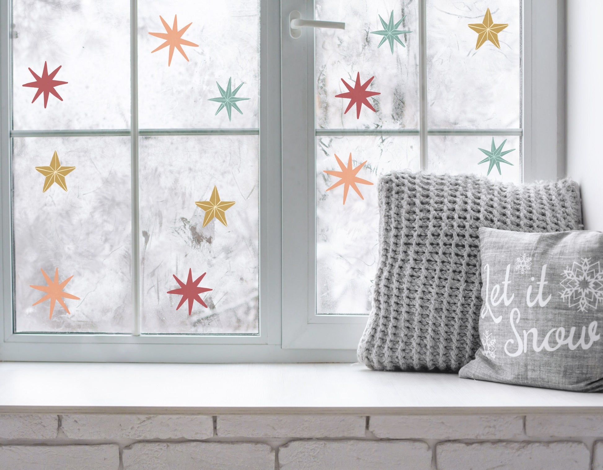 Christmas Window Decorations Stars Decorative Window Stickers Decals